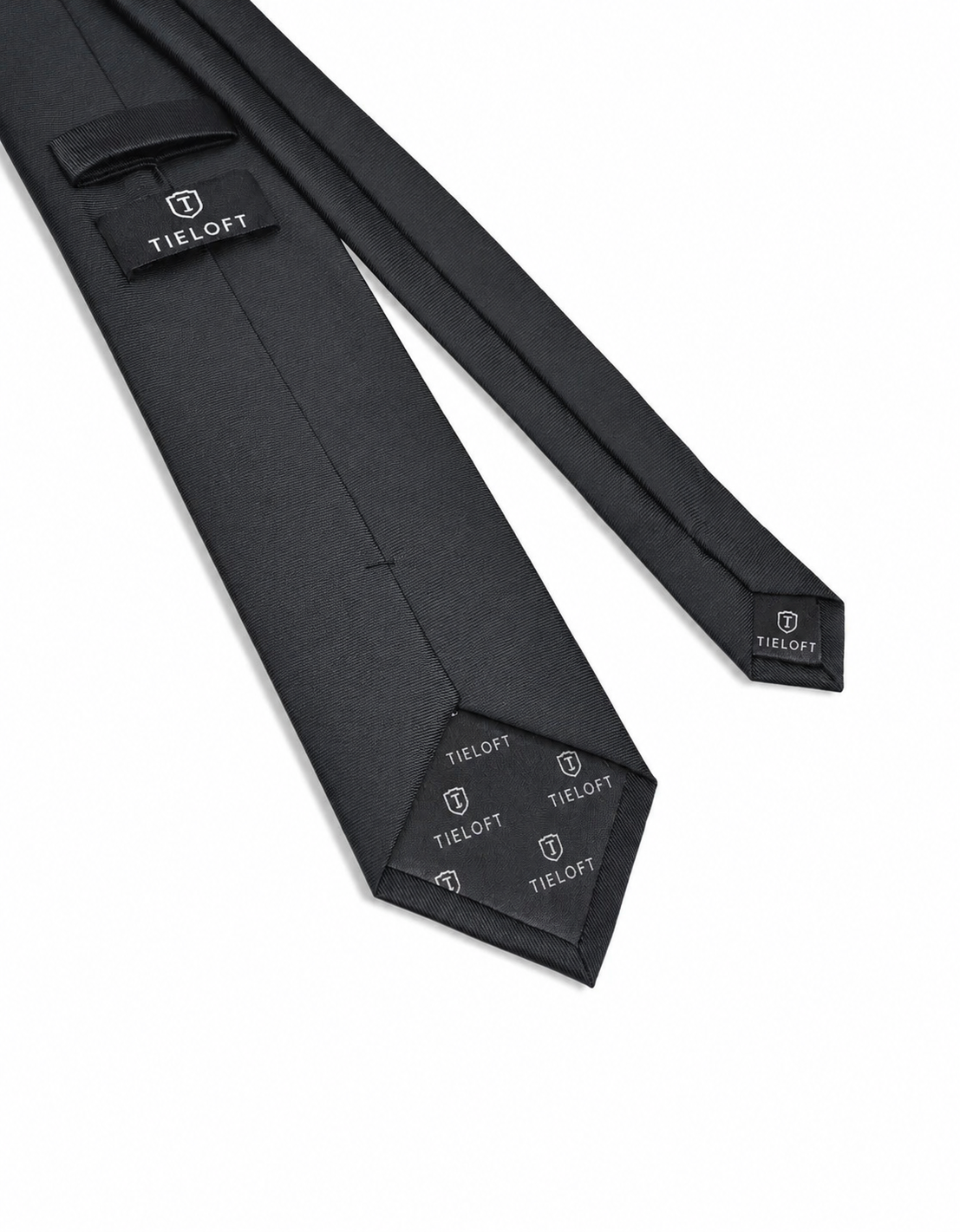 Tie Loft Men Solid Black Self Plain Polyester Necktie