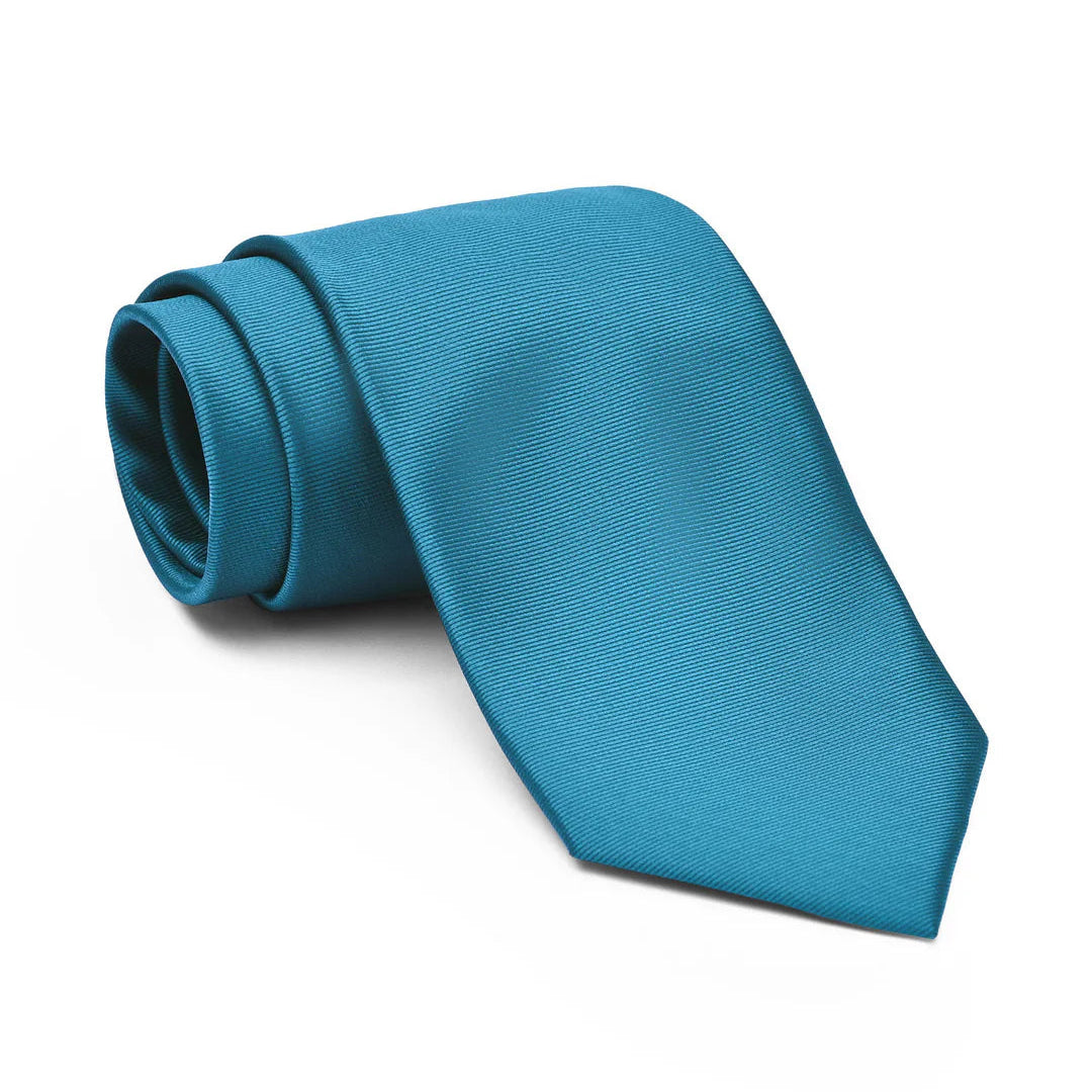 Tie Loft Men Solid Teal Self Plain Polyester Necktie