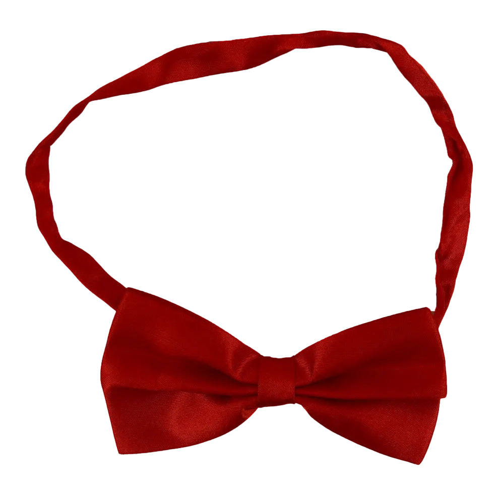 Tie Loft Men Solid Red Self Plain Satin Bow Tie
