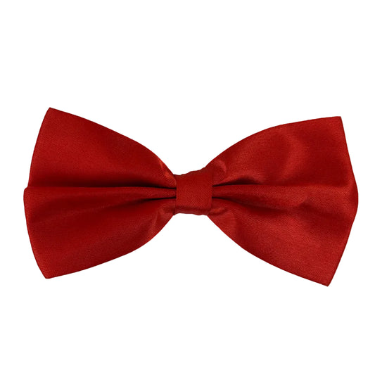 Tie Loft Men Solid Red Self Plain Satin Bow Tie