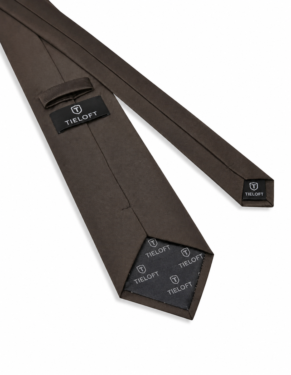 Tie Loft Men Solid Brown Self Plain Polyester Necktie