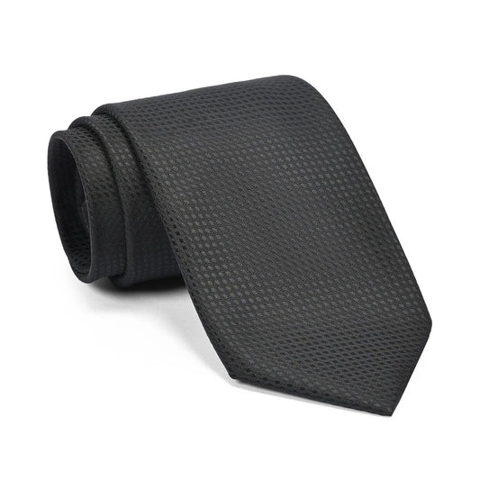 Tie Loft Men Solid Black Self Plain Silk Necktie